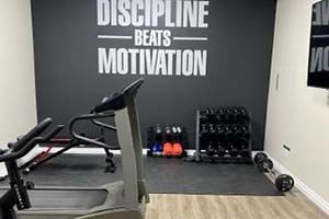 Finished basement gym