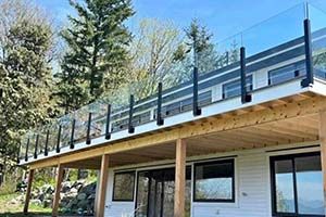 New deck with glass railing